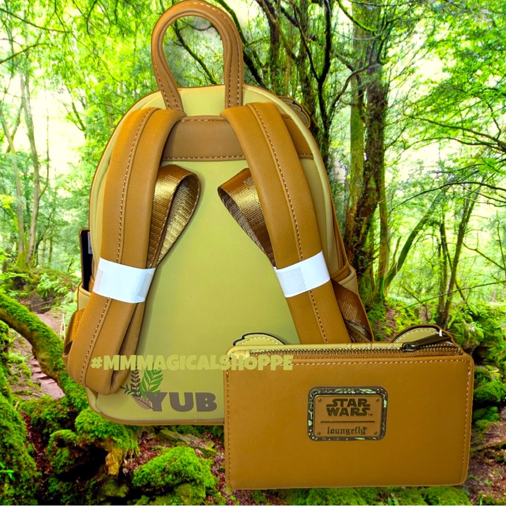 LOUNGEFLY Star Wars Wicket Footsie Cosplay Mini Backpack & Matching Flap Wallet - Picture 2 of 6